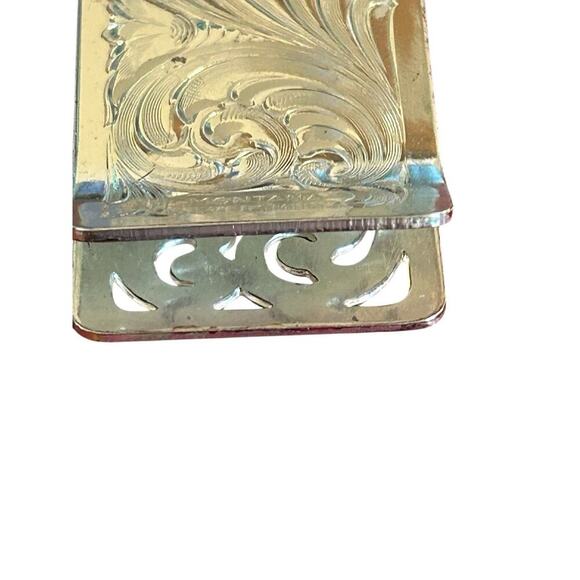 Montana Silversmiths Floral Tulip Silver Money Clip Western Cowboy Preloved - Picture 10 of 11